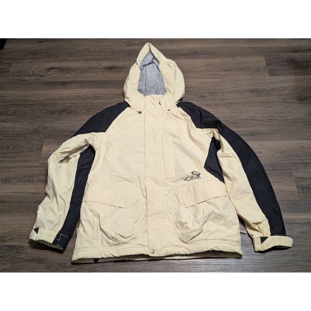 Volcom V-Line Science Snow 06 Gore-Tex Thermonite Jacket Mens Medium Cream Black